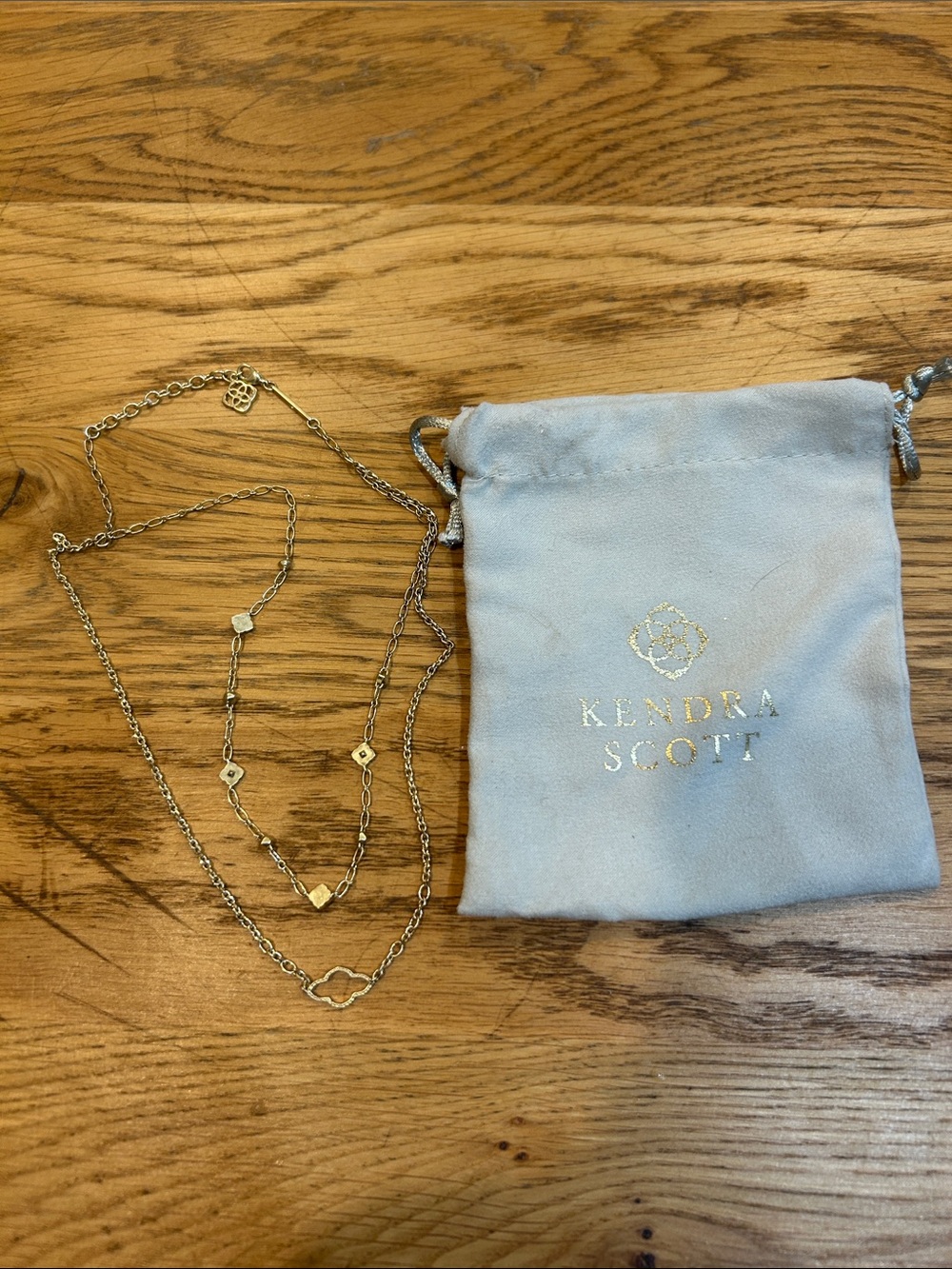 Kendra Scott Gold Multi-Layer Necklace with Geometric Accents